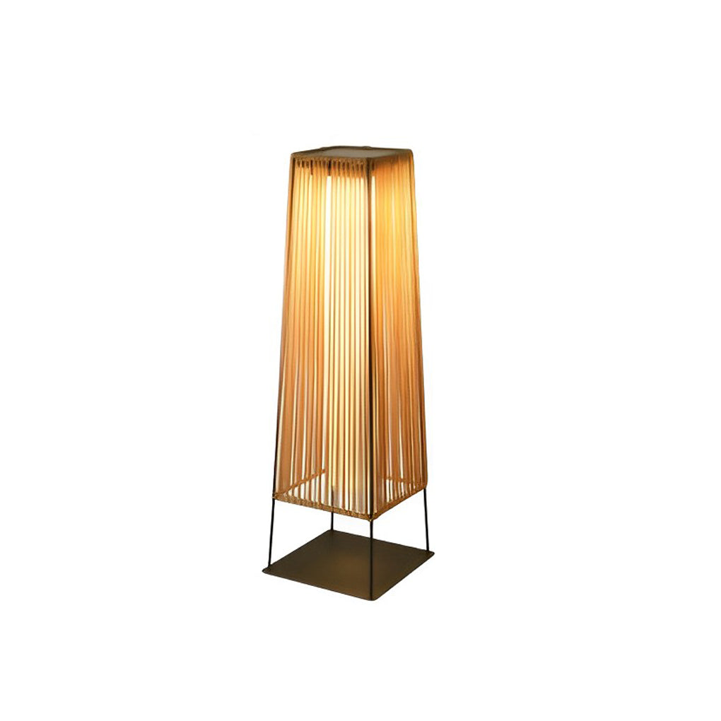Woven Rubber Rustic Outdoor Floor Lamp IP65 Stainless Steel Solar/Hardwired 3000K