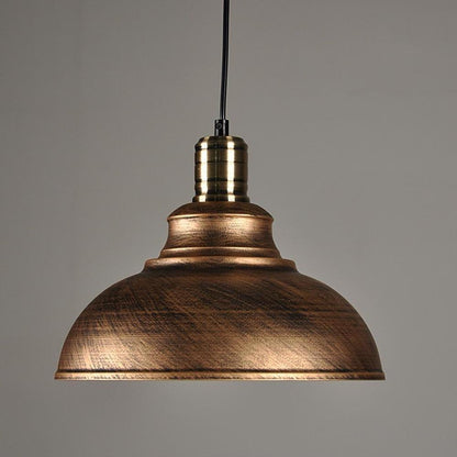 Industrial Metal Dome Pendant Red Bronze White Black Silver 3 Sizes E26