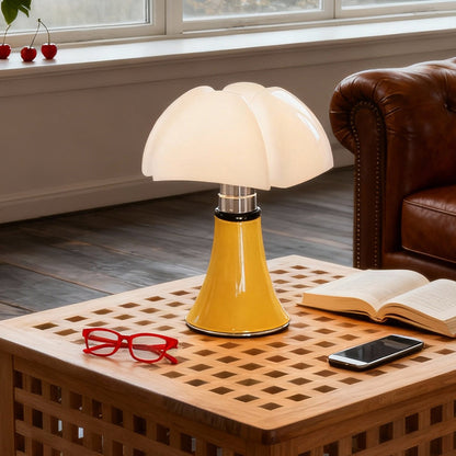 Bauhaus Mushroom Dome Table Lamp Iron Base Touch Control 8W LED Warm White Black White Chrome Gold 13.78 Inch
