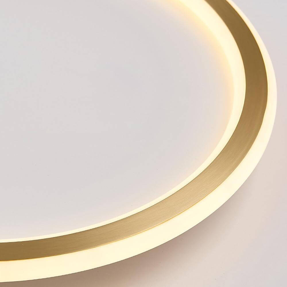 Nordic Circle LED Flush Mount Brass Silicone Four Modes Two Sizes