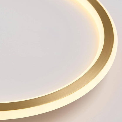 Nordic Circle LED Flush Mount Brass Silicone Four Modes Two Sizes